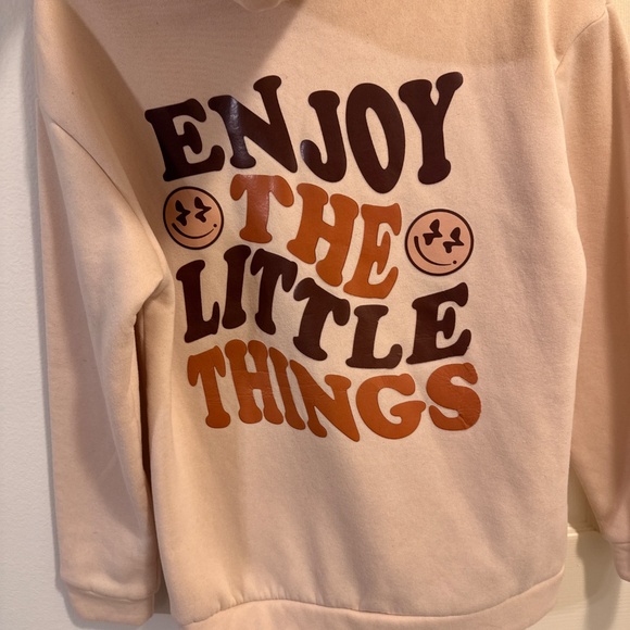 Pullover Graphic Hoodie Tan Size L Soft Cream Tan - Picture 6 of 6